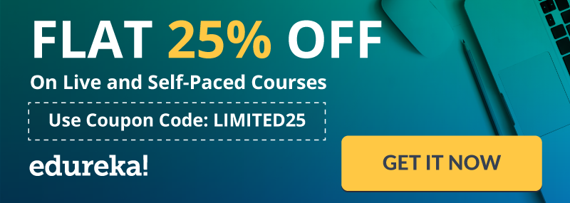 Edureka - Flat 25% OFF On Live Courses